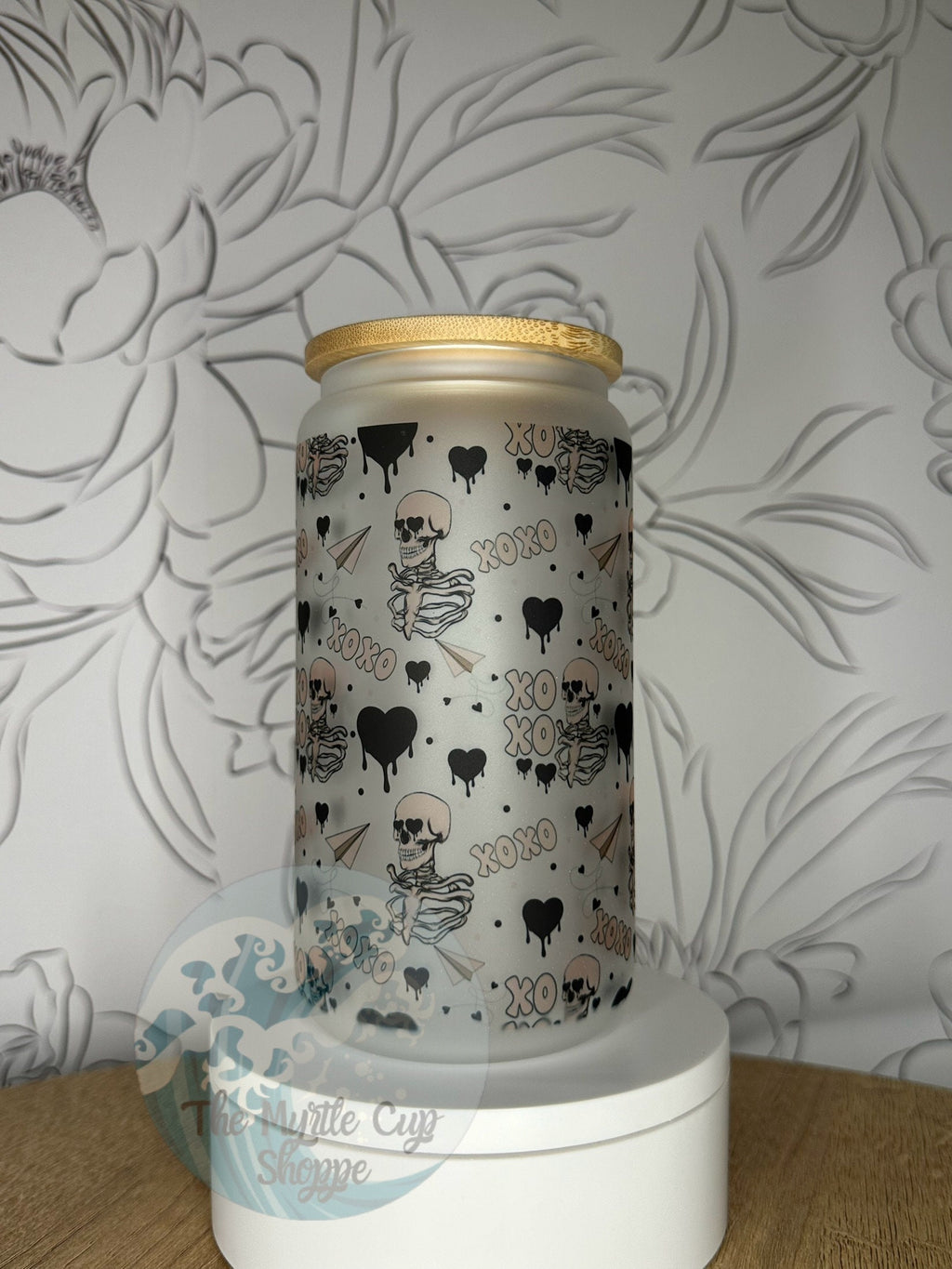 XOXO 16 oz Glass Mason Cup