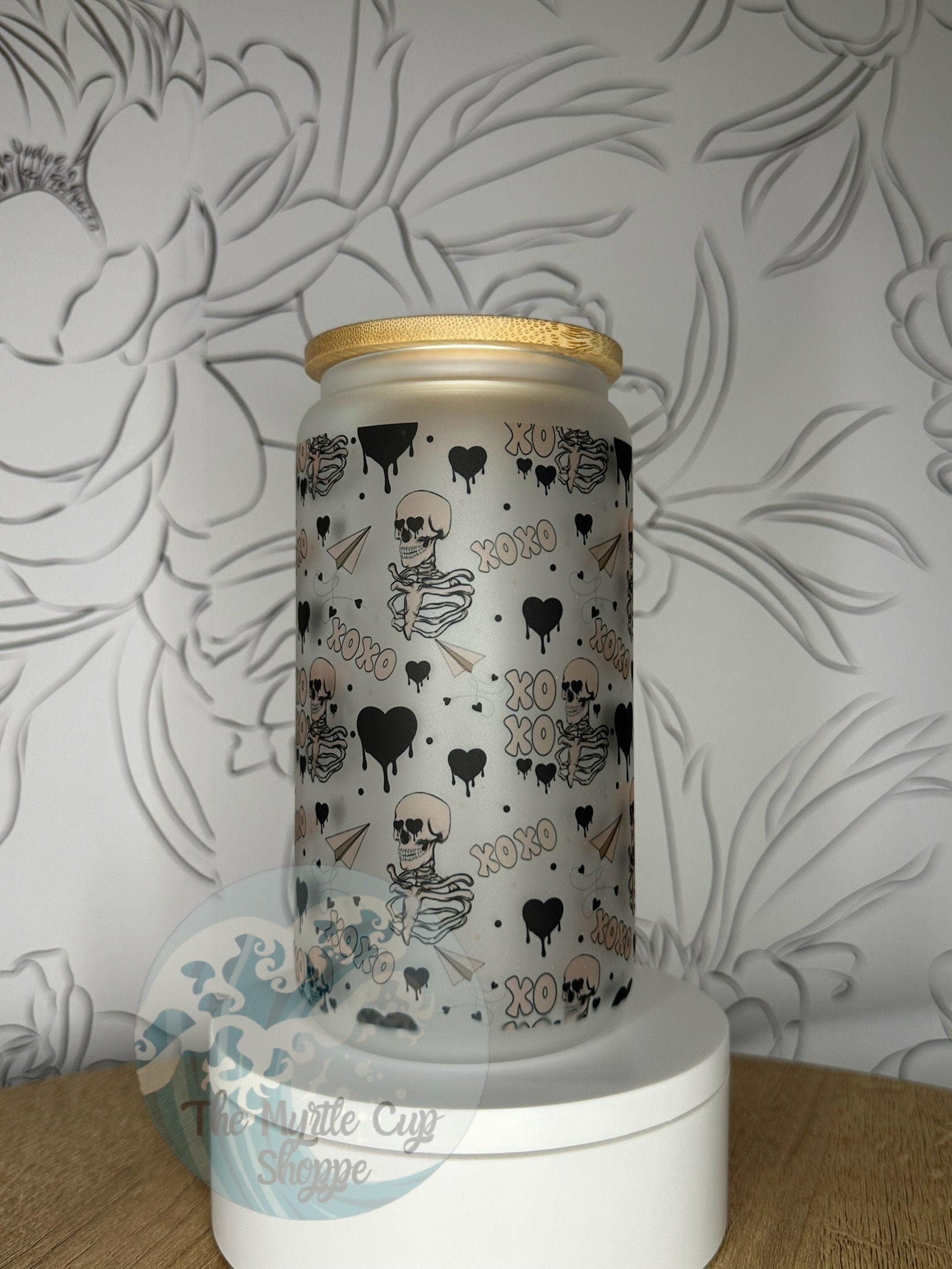 XOXO 16 oz Glass Mason Cup
