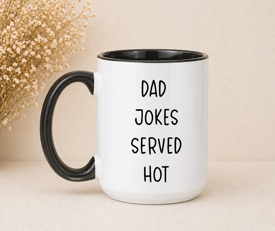 ☕ Dad Jokes (Black or White Handle)