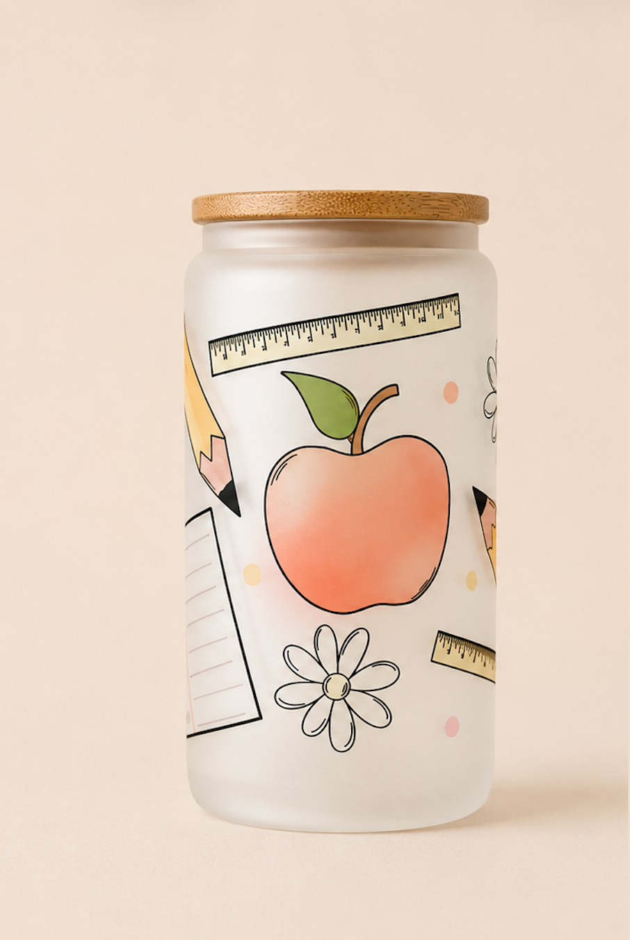 Teacher Glass Cup (Frosted / Can-Style Glass)