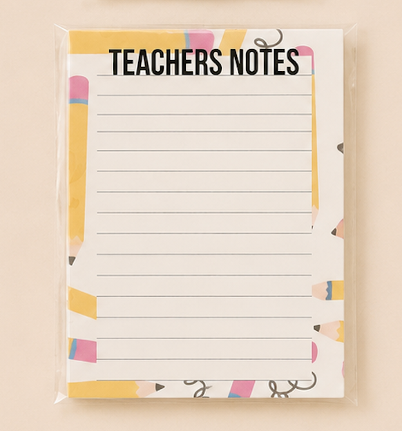 Teacher Notepad – “Teachers Notes” | Cute & Functional Desk Essential