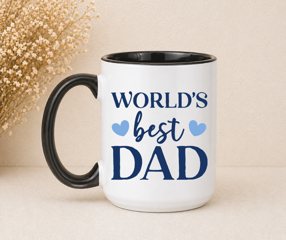 ☕ Worlds Best Dad (Black or White Handle)
