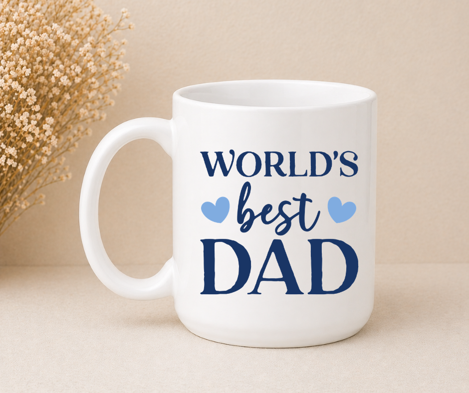 ☕ Worlds Best Dad (Black or White Handle)