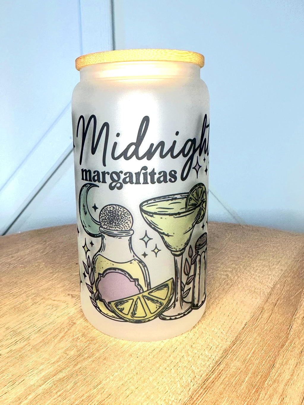 16 oz Glass Mason Cup Midnight Margs
