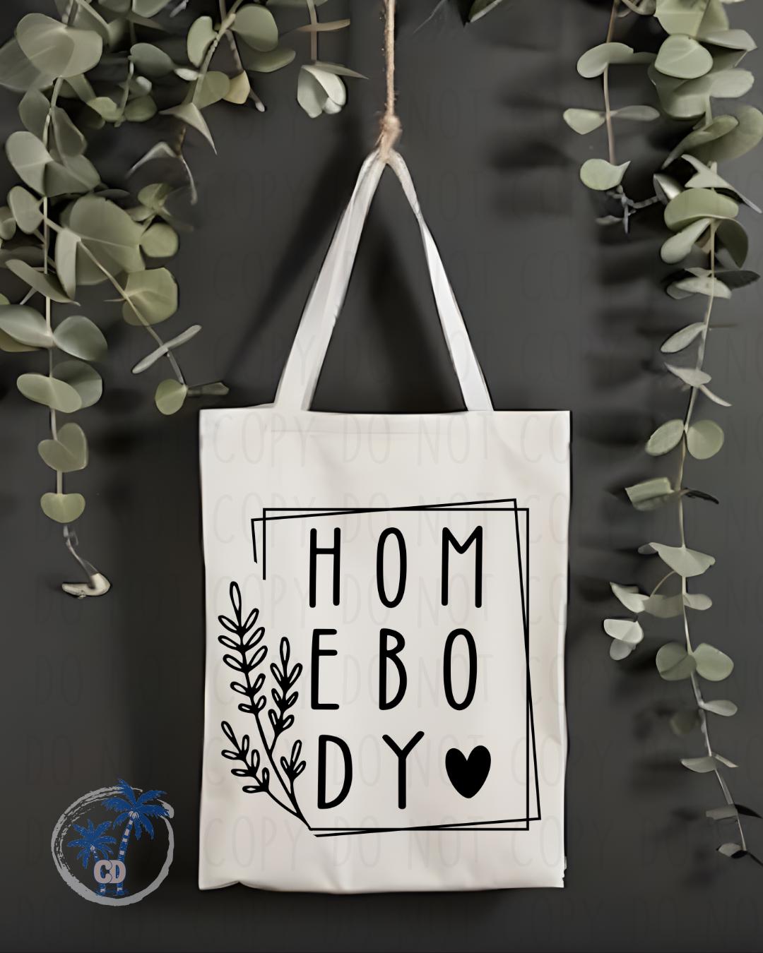 Homebody Canvas Tote Bag (13x15.7