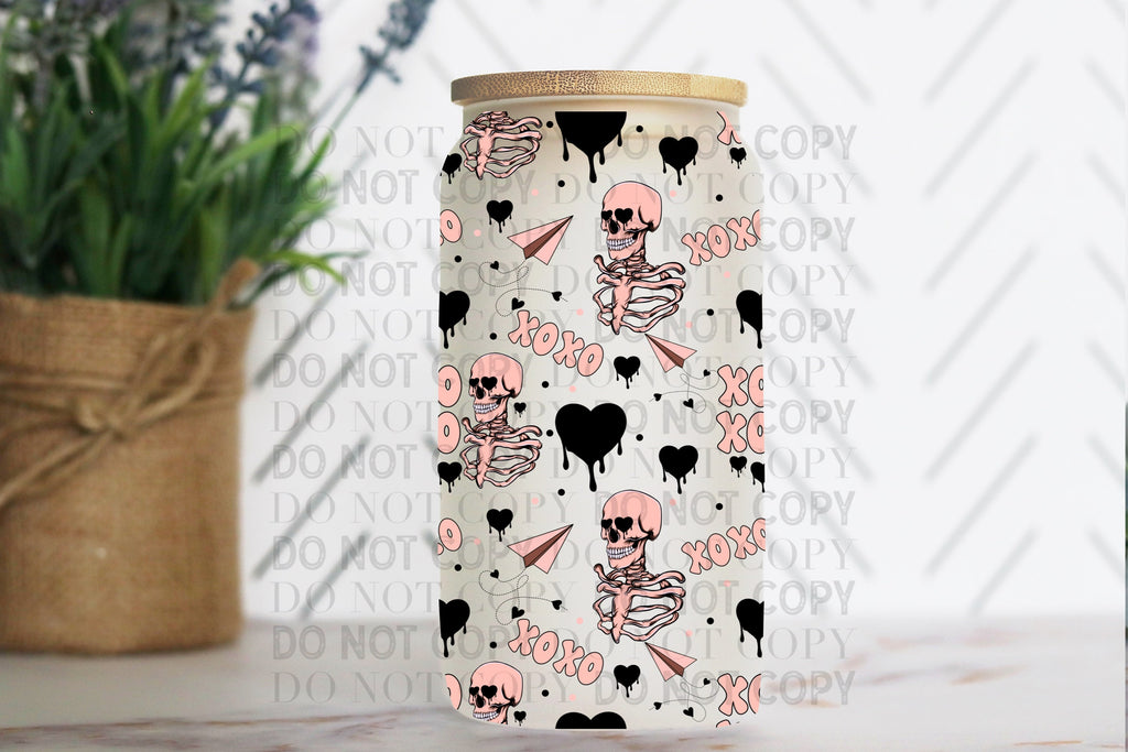 XOXO 16 oz Glass Mason Cup