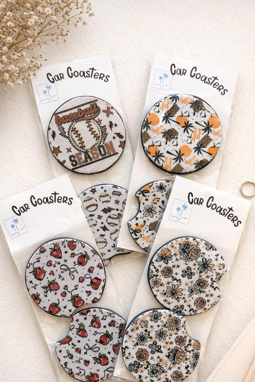 Car Coasters |Set of 2 |Gift | Car Accessories